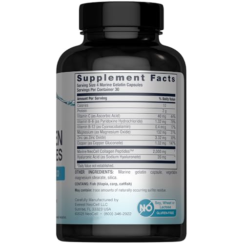 Neocell Marine Collagen 120 Capsules - Beauty Supplement for Skin, Hair & Nails