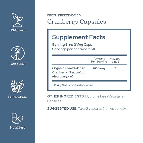 Eclectic Institute Cranberry 300mg Capsules for Urinary Tract Health - 120 Count