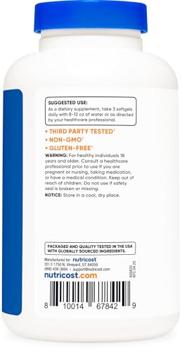 Nutricost CLA 2,400mg - 120 Softgels | Gluten Free, Non-GMO | Supports Fat Metabolism & Lean Muscle