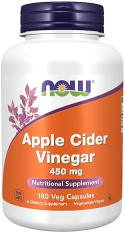 NOW Apple Cider Vinegar Supplements - 180 Capsules (450mg)