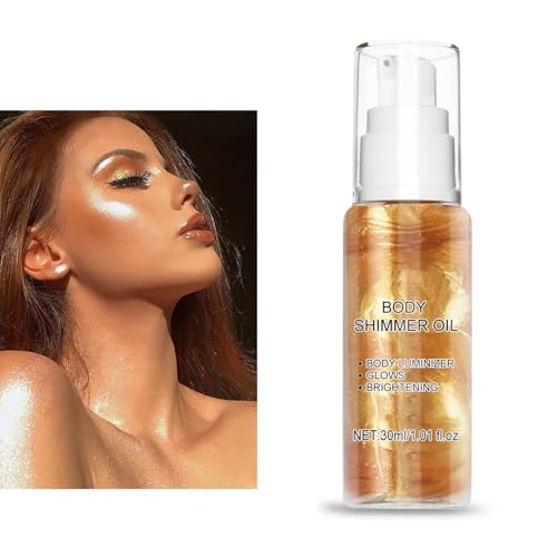 Gold Shimmer Body Oil & Luminizer - Liquid Highlighter Makeup