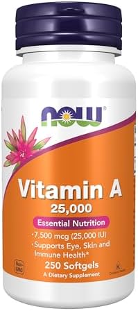 Now Supplements Vitamin A Fish Liver Oil 25 000 Iu Essential Nutrition 250 Softgels