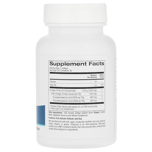 Lake Avenue Nutrition Omega-3 Fish Oil, 30 Softgels (1250mg)