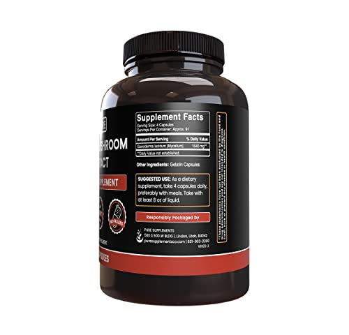 PURE ORIGINAL INGREDIENTS Reishi Mushroom Extract - 365 Capsules
