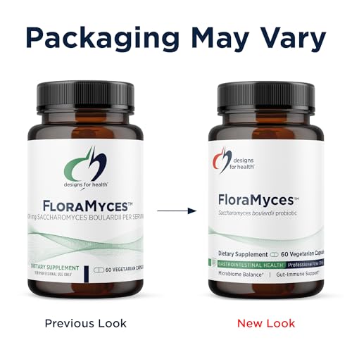 Designs for Health FloraMyces 500mg Saccharomyces Boulardii Probiotic - 60 Capsules for Gut Health & Immune Support