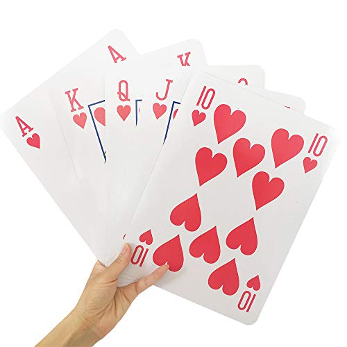 Yuanhe Jumbo Giant Playing Cards – 8X11 Inch Oversized Deck for Kids, Adults & Casino Party Decorations