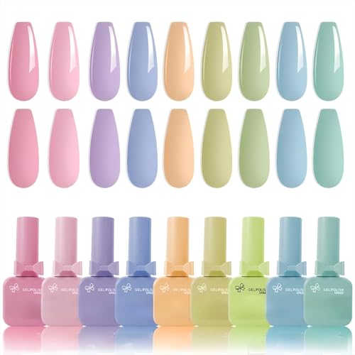 Modelones 9-Piece 15ml Gel Polish Set | 3D Enamel Colors for DIY Manicure