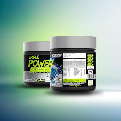 Laperva Triple Power Pre-Workout - Explosive Energy & Muscle Growth (Blue Raspberry, 30 Servings)