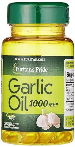 Puritans Pride Garlic Oil Supplement - 1000mg, 100 Softgels