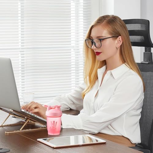 350ml Protein Shaker Cup with Mixing Ball – Leakproof Flip-Lid Sports Bottle for Shakes & Smoothies (Pink)