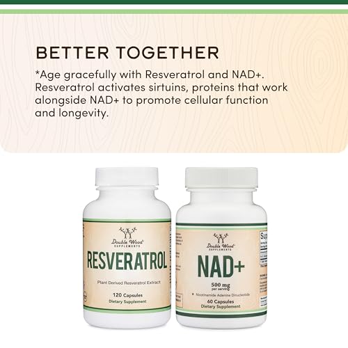 Double Wood NAD+ 500mg, 60 Capsules