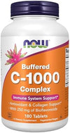 NOW Foods Buffered Vitamin C - 1000mg with Bioflavonoids, 180 Tablets