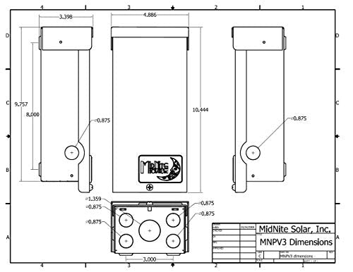 Midnite Solar MNPV3 Photovoltaic 3-Position DC Combiner Box