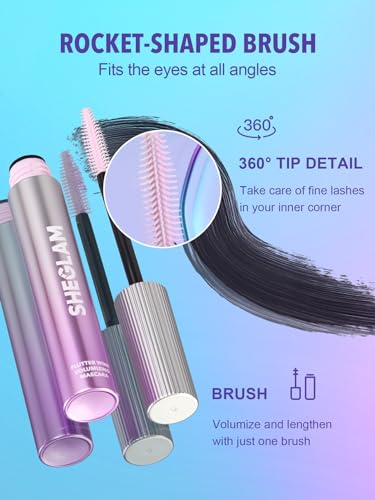 SHEGLAM Flutter Wink Tubing Mascara - Lengthening & Volumizing Black Mascara