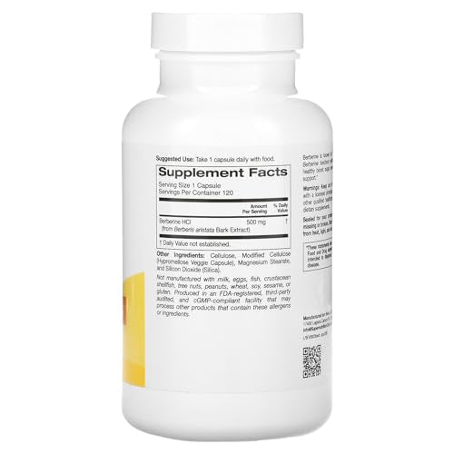 Berberine 500mg California Gold Nutrition Supplement, Veggies Capsules, Metabolism Boosting