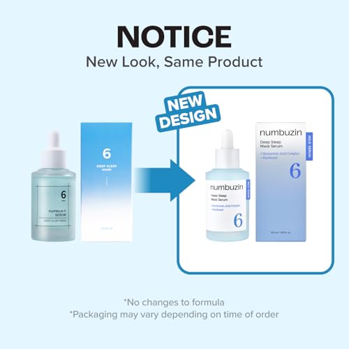 numbuzin No.6 Deep Sleep Mask Serum – Overnight Hydration with Iceland Glacier Water & Hyaluronic Acid | Niacinamide Sleep Mask for Dry Skin | 50ml