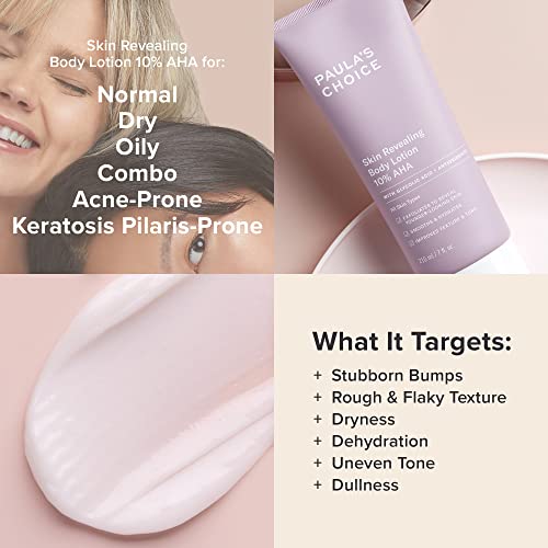 Paula's Choice Skin Revealing Body Lotion 10% AHA - Glycolic Acid & Antioxidants for Normal Dry Skin 7 oz