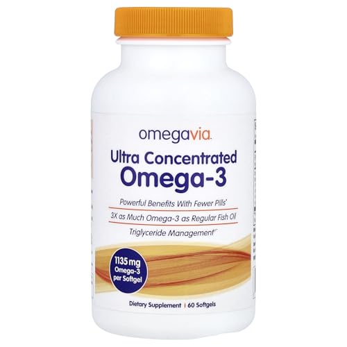OmegaVia Ultra Concentrated Omega-3 Supplement 1,135 mg - 60 Softgels