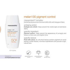 كريم Mesoestetic Mesoprotech Melan SPF 130+ للتحكم في التصبغ - يحمي البشرة من الأشعة فوق البنفسجية UVB وUVA وHEV والأشعة تحت الحمراء - واقي شمسي للوجه