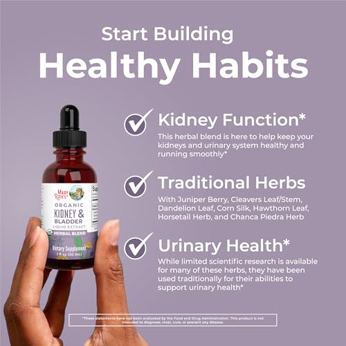 MaryRuth's Kidney Support Drops - Liquid Herbal Supplement for Renal & Urinary Tract Health - 1 Fl Oz