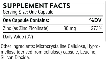 Thorne, Zinc Picolinate, 30 mg, 180 Capsules