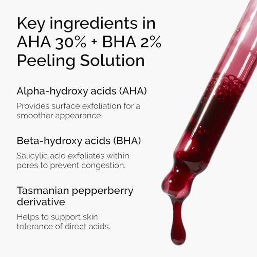 The Ordinary AHA 30% + BHA 2% Peeling Solution - 30ml | Exfoliating Face Peel for Smooth, Radiant Skin