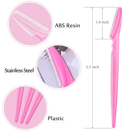 YelaJoy 12 Pcs Eyebrow Razors - Multipurpose Facial Hair Removal Tool with Safety Cover (Pink)