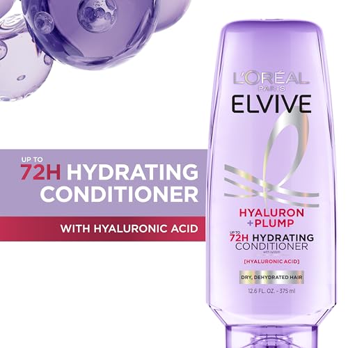 L’Oréal Paris Elvive Hyaluron Plump Hydrating Conditioner, Paraben-Free for Dry Hair