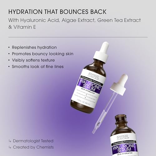 Advanced Clinicals Hyaluronic Acid Serum - Hydrating & Plumping Facial Serum