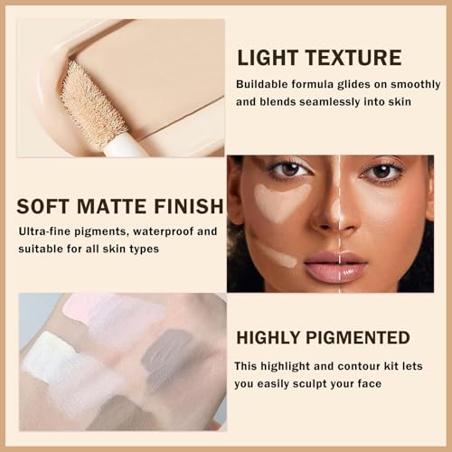 ALMEKAQUZ 2pcs Liquid Contour Stick and Highlighter Makeup Stick | Warm Toned Bronzer for Hydrating, Nourishing Glow