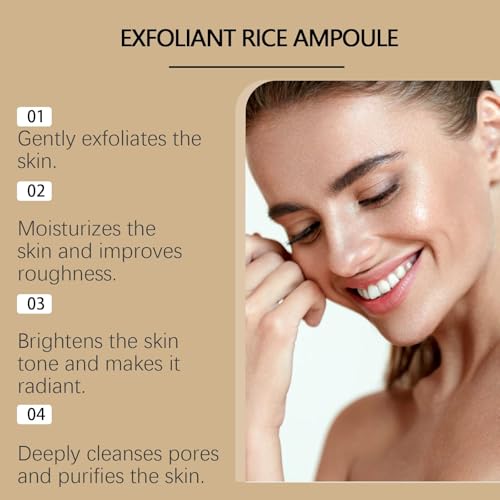 2PCS Day & Night Exfoliating Ampoule - Black and White Rice Duo for Glowing Skin, Brightening & Hydrating Peel