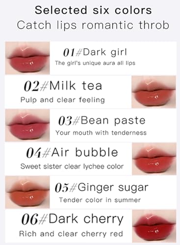 L&Wen Jelly Lip Gloss - Mirror Long Lasting Waterproof Non Stick High Pigmented Glossy Liquid Lipstick, Moisturizing Hydrating Lip Stain - Red 02