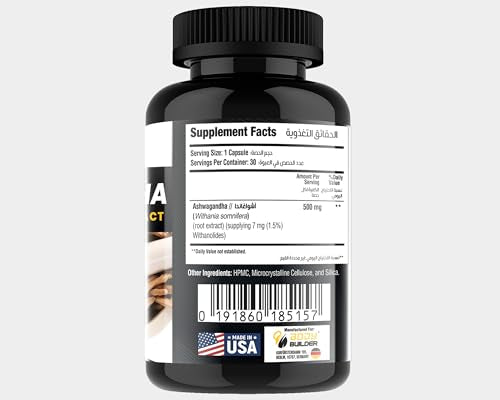 Body Builder Organic Ashwagandha, 500mg Endurance Support