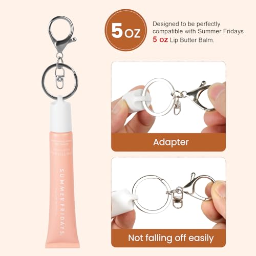 3-Pack Lip Gloss Keychain Caps for Summer Fridays & Laneige