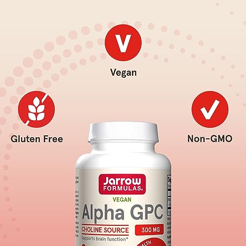 Jarrow Formulas Alpha GPC 300mg - 60 Veggie Caps - Enhanced Brain Function & Cognitive Support