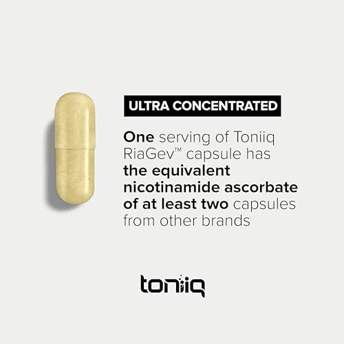 Toniiq Ultra High Potency NAD+ Supplement - 1400mg Nicotinamide B3 Blend with D-Ribose & Niacin - Third Party Tested
