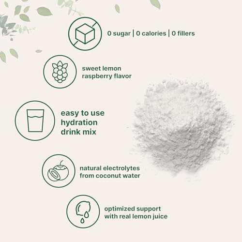 Micro Ingredients Hydration Electrolyte Powder - Keto & No Sugar - High Potassium with Lemon Raspberry Flavor