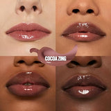 Maybelline Lifter Gloss Lifter Plump - Cocoa Zing | Plumping Lip Gloss with Chili Pepper & 5% Maxi-Lip | Sheer Cool Brown | 1 Count