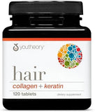 Youtheory, Hair, Collagen + Keratin, 120 Mini Tablets