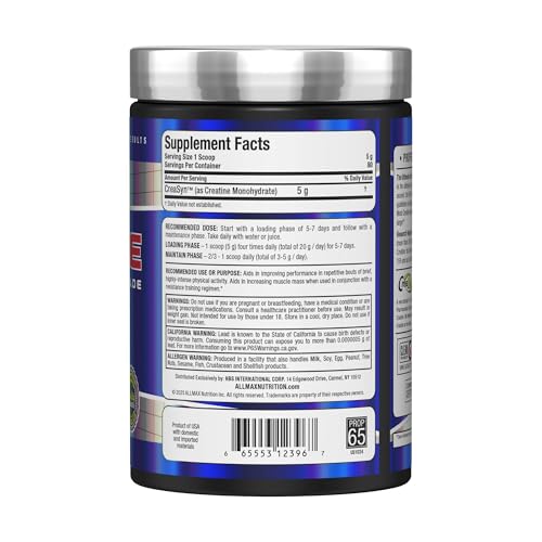 AllMax Nutrition Creatine 400g - Pure Creatine Monohydrate for Muscle Growth