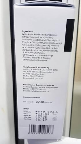 Minimalist 3% Tranexamic Acid Face Serum for PIE, PIH and Acne Scars – Even Skin Tone Serum with HPA 30ml