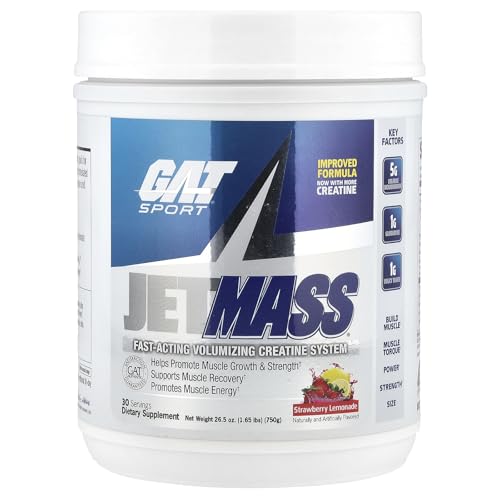GAT Sport Jetmass Creatine System, Strawberry Lemonade, 25 oz (708 g)