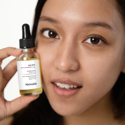 Minimalist 10% AHA BHA Exfoliating Serum for Beginners - Lactic Acid, Glycolic Acid & Salicylic Acid