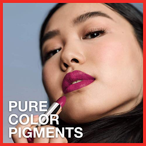 Maybelline Color Sensational Lipstick - Matte Finish, Hydrating Lipstick, Nude, Pink, Red, Plum Lip Color, Blackest Berry (0.15 oz)