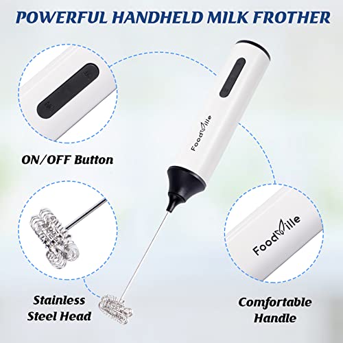 MF05 Rechargeable Handheld Milk Frother & Foam Maker with Stainless Whisk