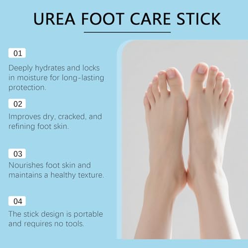 Urea Foot Care Stick - 60% Urea Cream with 2% Salicylic Acid for Dry Cracked Feet, Knees, Elbows & Hands