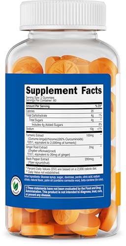 Nutricost Turmeric Gummies 2,000mg per Serving - 120 Gummies (60 Servings)
