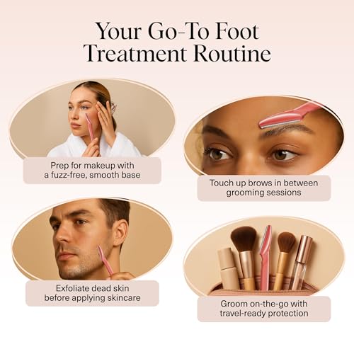 Kitsch Dermaplaning Tool - 12-Piece Face Razor & Eyebrow Shaver for Women