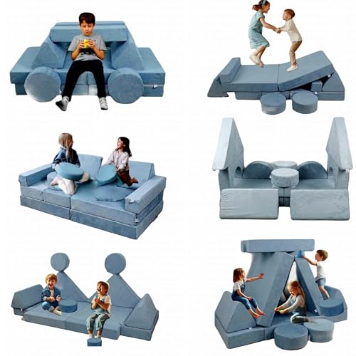 One Kitten 14-Piece Kids Sofa Bed - Dense Foam Kids Furniture with Multi-Use 3-in-1 Design