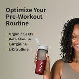 Snap Supplements Pre Workout Beet Root Powder, Nitric Oxide Supplement Preworkout for Men and Women with Organic Beets and B Vitamins, Energy and Heart Health Support, 30 Servings, Mixed Berry